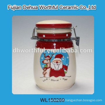 Christmas series ceramic seal pot with santa claus design